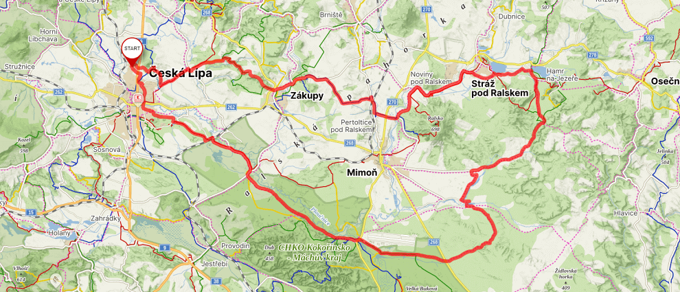 Mapa cyklotrasy