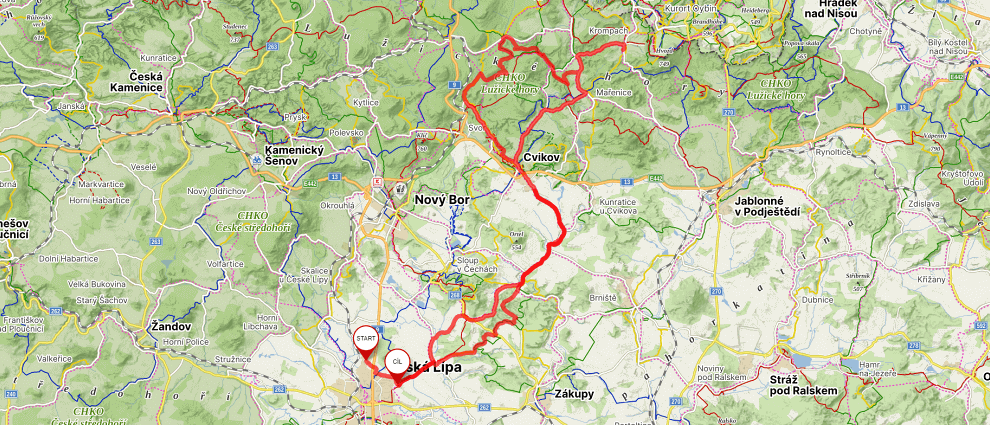 Mapa cyklotrasy