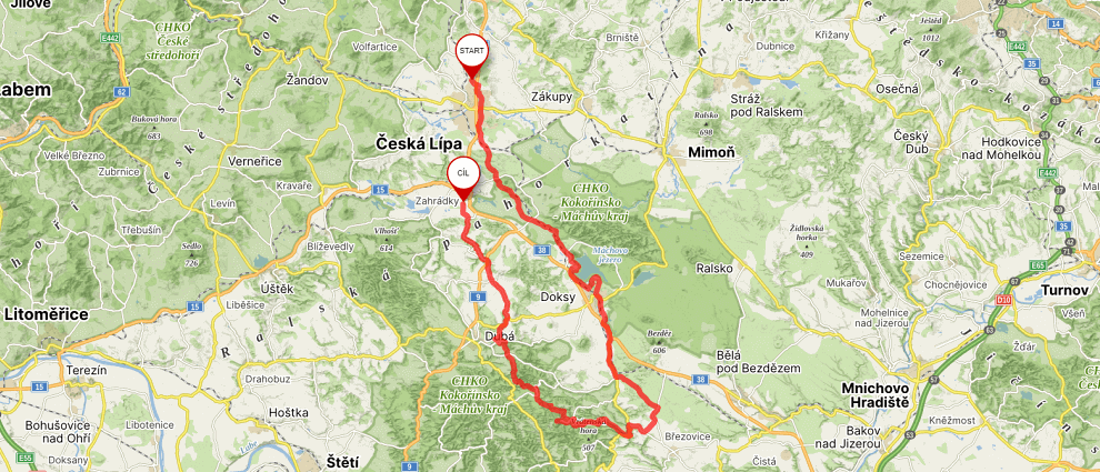 Mapa cyklotrasy