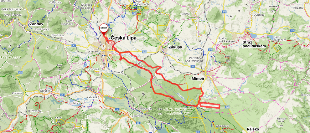 Mapa cyklotrasy