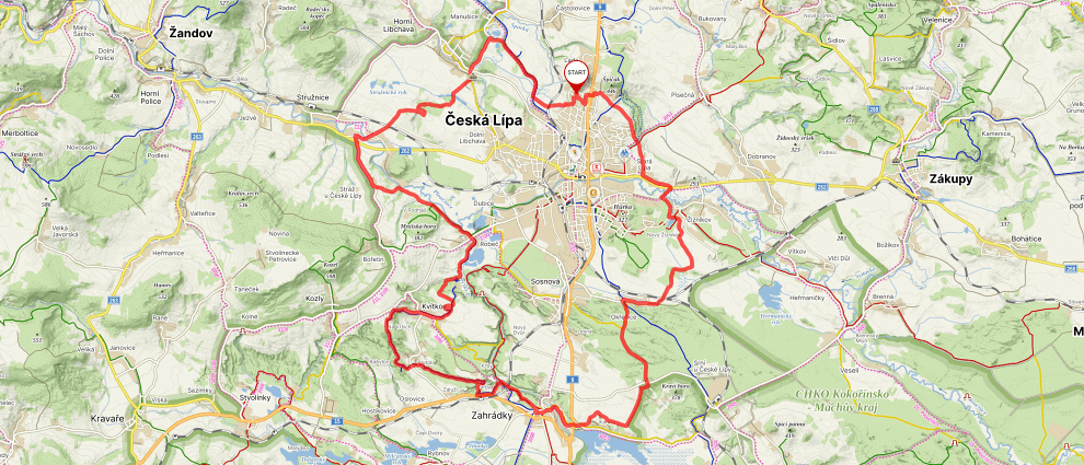 Mapa cyklotrasy
