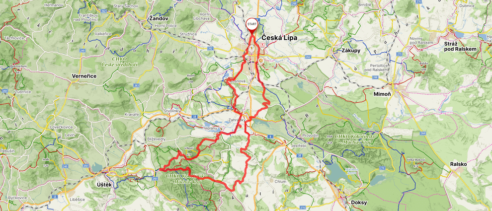 Mapa cyklotrasy
