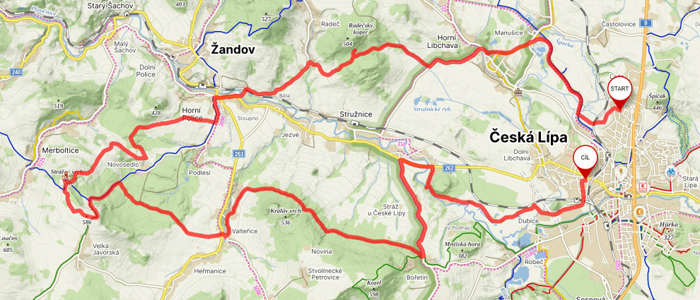 Mapa cyklotrasy